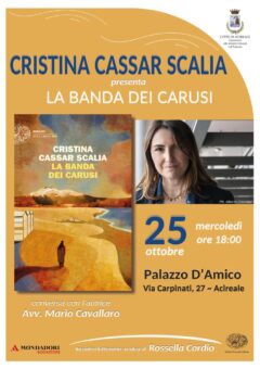 Cultura, la scrittrice Cristina Cassar Scalia sarà il prossimo